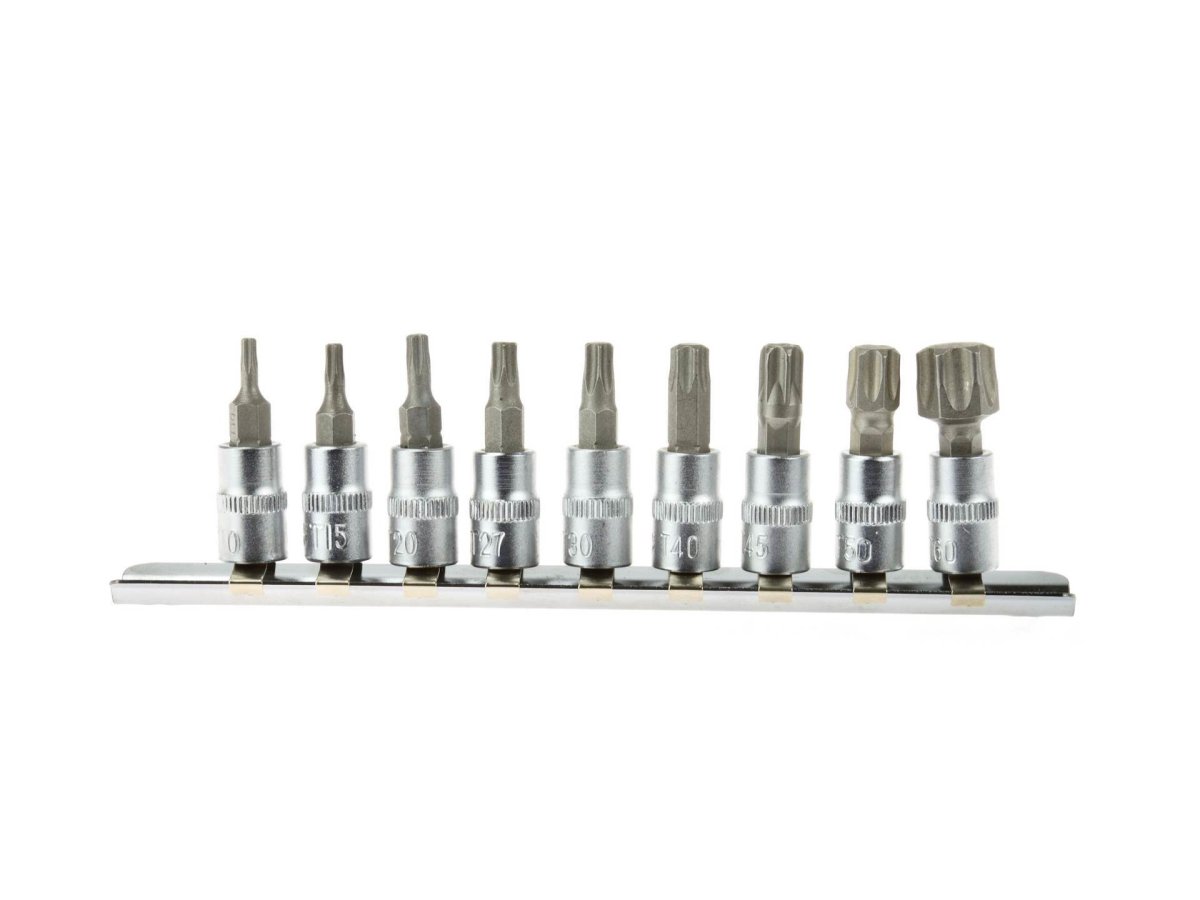 9 kpl Torx-kärjysarja T10-T60 CrV 1/4 tuumaa
