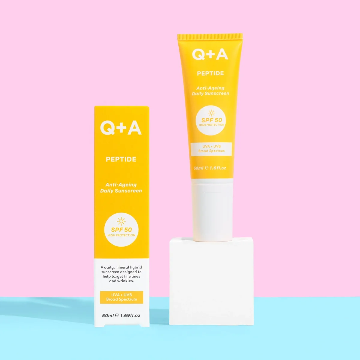 Q+A Peptide Anti-Ageing Daily Sunscreen SPF50 -aurinkovoide 50 ml - Image 3